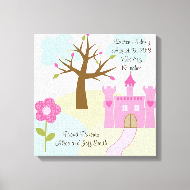 Princesa/Castillo/Sueños 16x16 Arte de tela estira (Anverso)