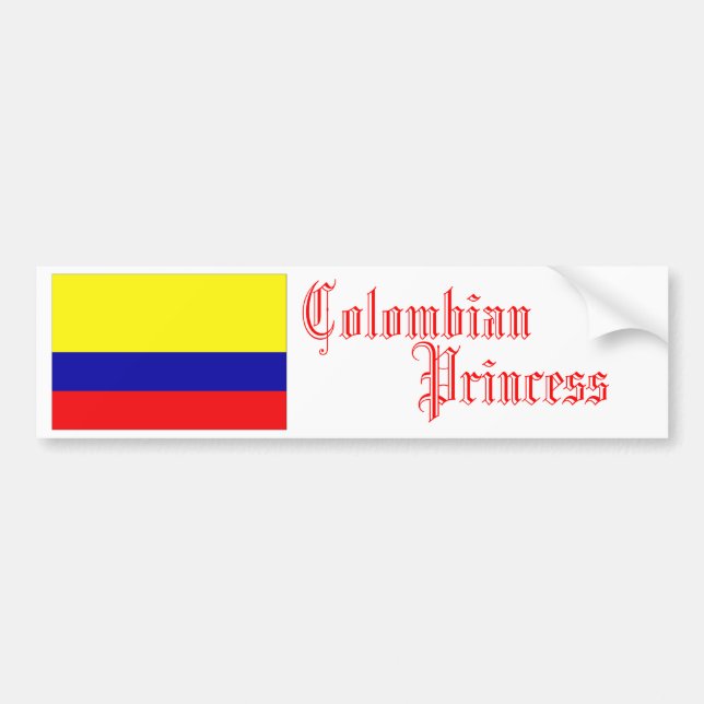 Princesa colombiana, pegatina para el parachoques (Frente)