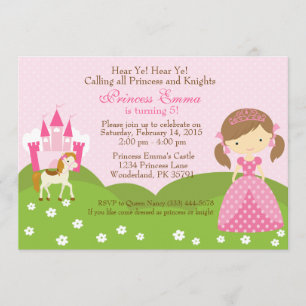 Princesa con invitación de cumpleaños de caballo