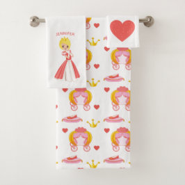 Princesa con juego de toallas de baño personalizad