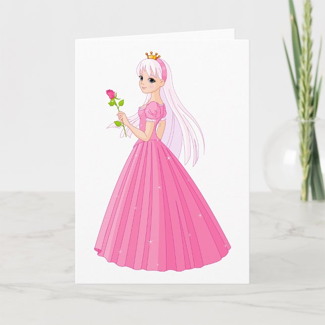 Princesa Con Tarjetas De Saludo Rosa (Subido por el creador)