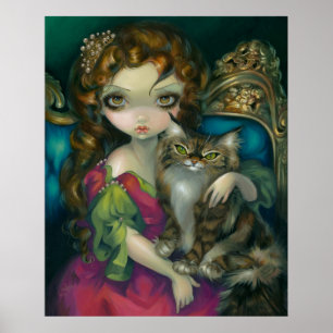 Princesa con una IMPRESIÓN del ARTE del gato de
