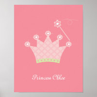 Princesa Corona Niños Personalizados Arte Pared
