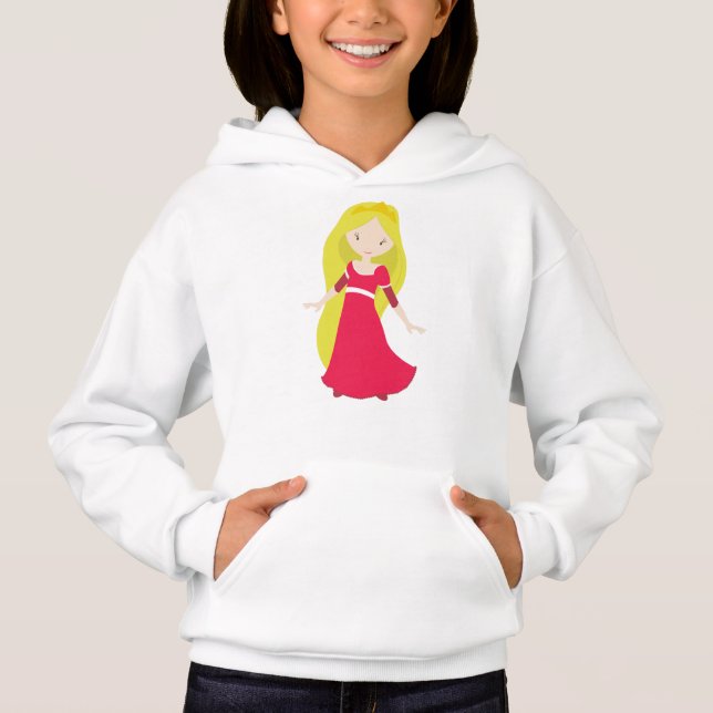 Princesa Cuta, Corona, Pelo Rubio, Vestido Rojo (Anverso)