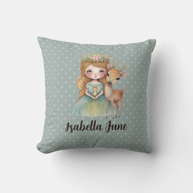 Princesa de ciervo de almohada de Personalizado de (Anverso)