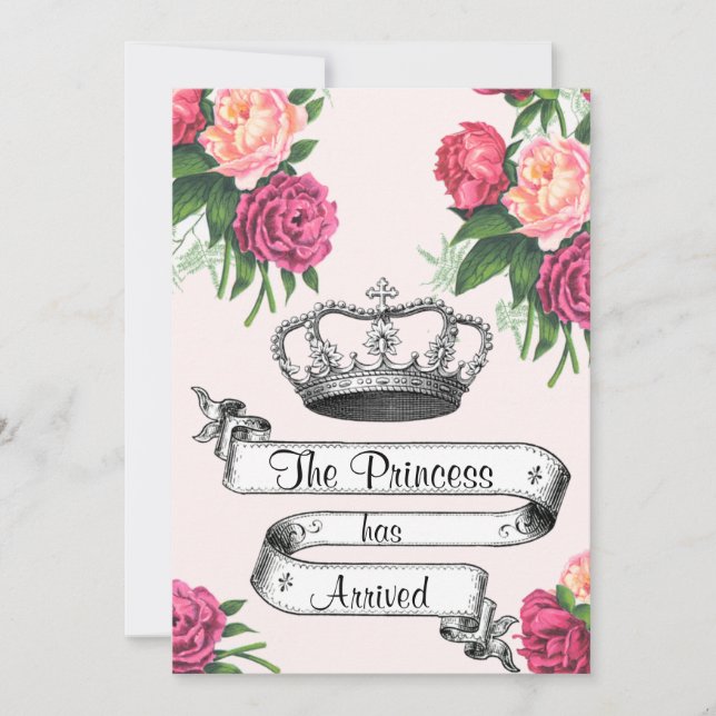 Princesa de corona y Rosa llega anuncio de nacimie (Anverso)