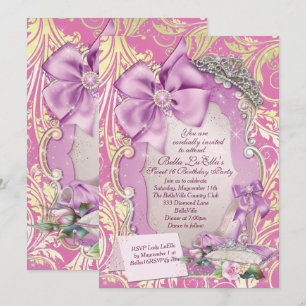 Princesa de cuento de hadas dulce 16 invitación