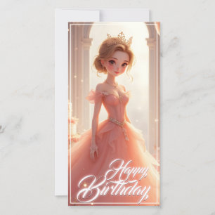 Princesa de cumpleaños con un vestido rosa soñador