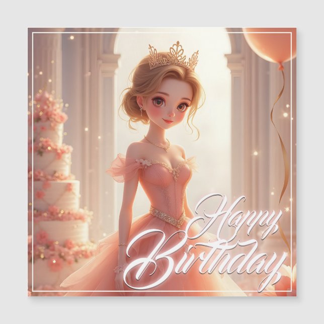 Princesa de cumpleaños con un vestido rosa soñador (Anverso)