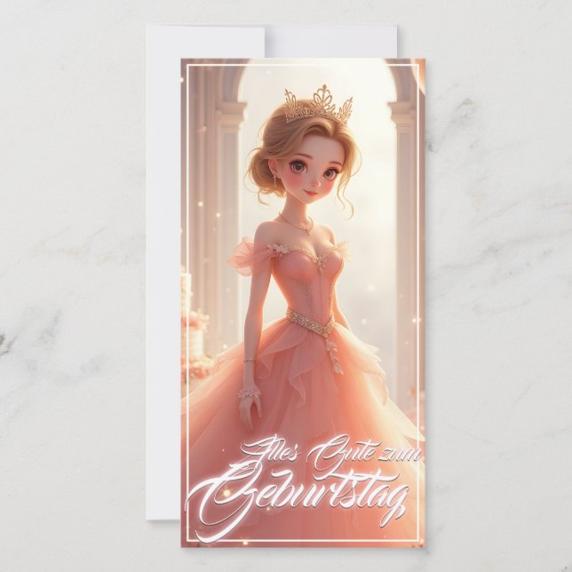 Princesa de cumpleaños en vestido de ensueño rosa (Anverso)