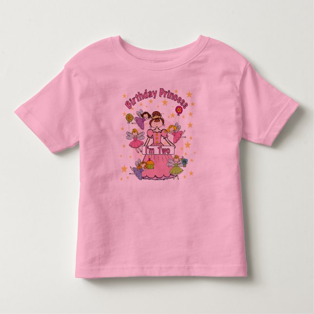 Princesa de Cumpleaños Soy dos camisetas y regalos (Anverso)