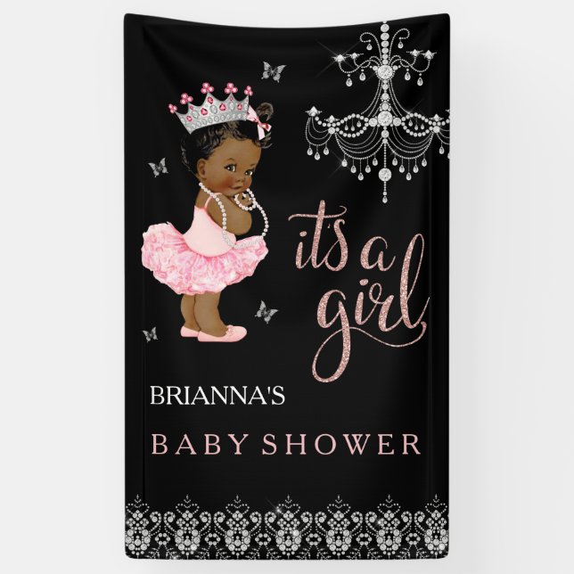 Princesa de etnia es una pancarta de Baby Shower C (Vertical)