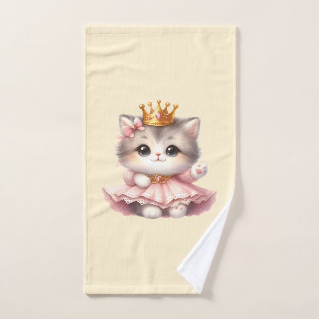 Princesa de gatito suave (Toalla de mano)
