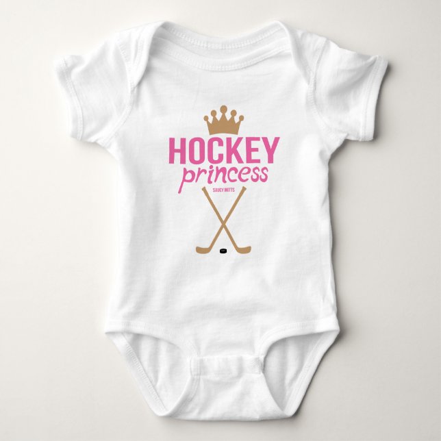 Princesa de Hockey Bebé Niña Infante Trato de Body (Anverso)