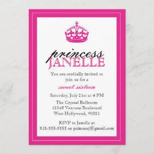 Princesa de las rosas fuertes - invitación del