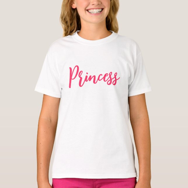 Princesa de moda Imprimir camiseta Diseño Rosa (Anverso)
