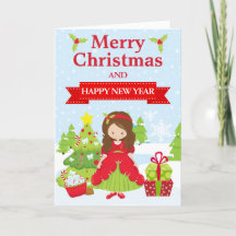 Princesa de Navidad con cabello castaño festivo