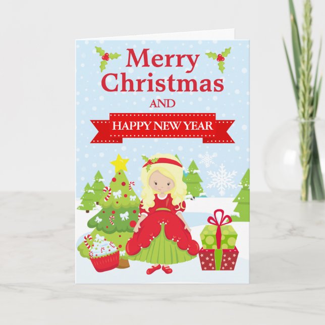 Princesa de Navidad rubia festiva (Anverso)