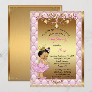 Princesa de piel clara, invitación Baby Shower