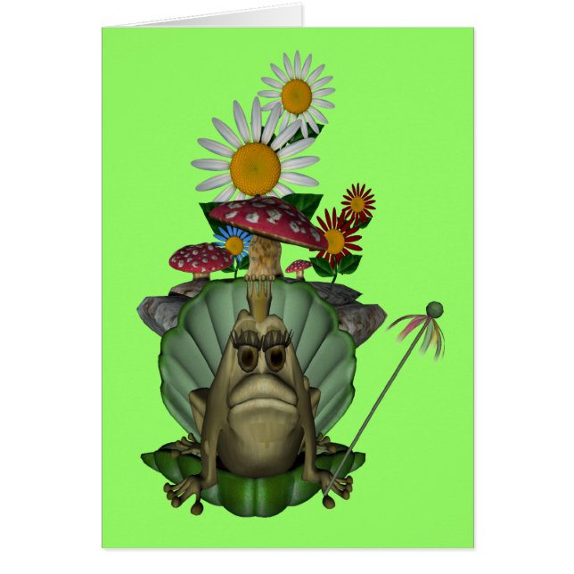 Princesa De Rana En Tarjeta De Nota En Blanco Tron (Frente)