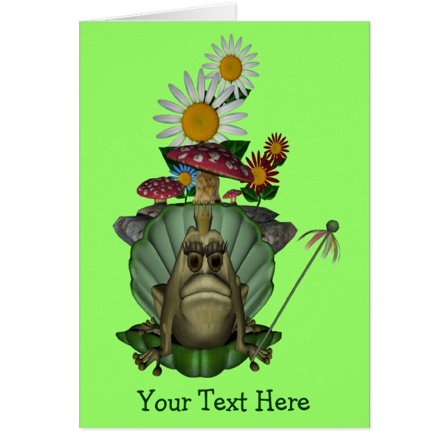 Princesa De Rana En Tarjeta Trone Cute (Frente)