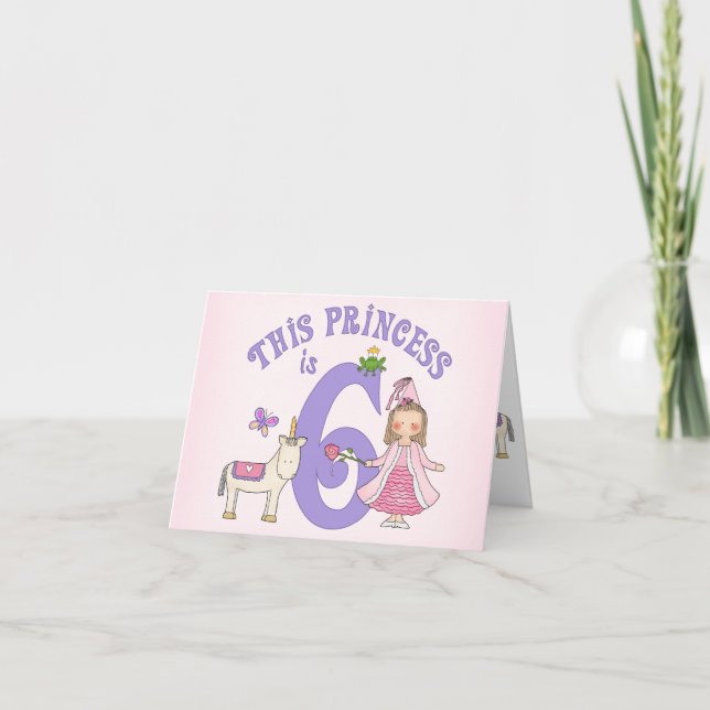 Princesa de Unicornio 6 Invitación de cumpleaños (Anverso)