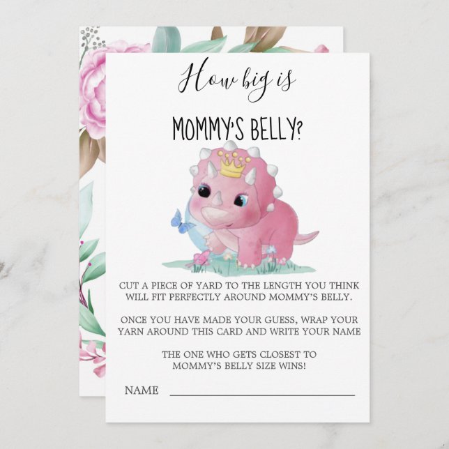 Princesa Dinosaurio rosa qué grande es la Belly de (Anverso / Reverso)