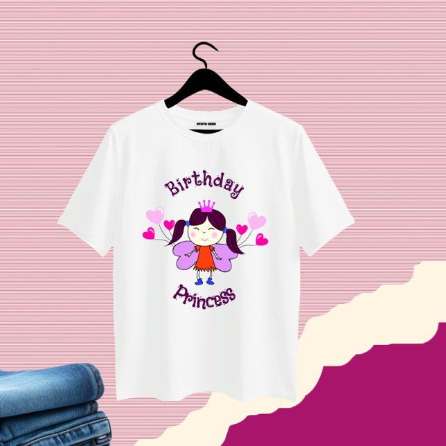 Princesa divertida con globos bebé camiseta (Subido por el creador)