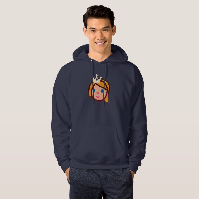 princesa emoji mens sudadera capucha (Anverso completo)
