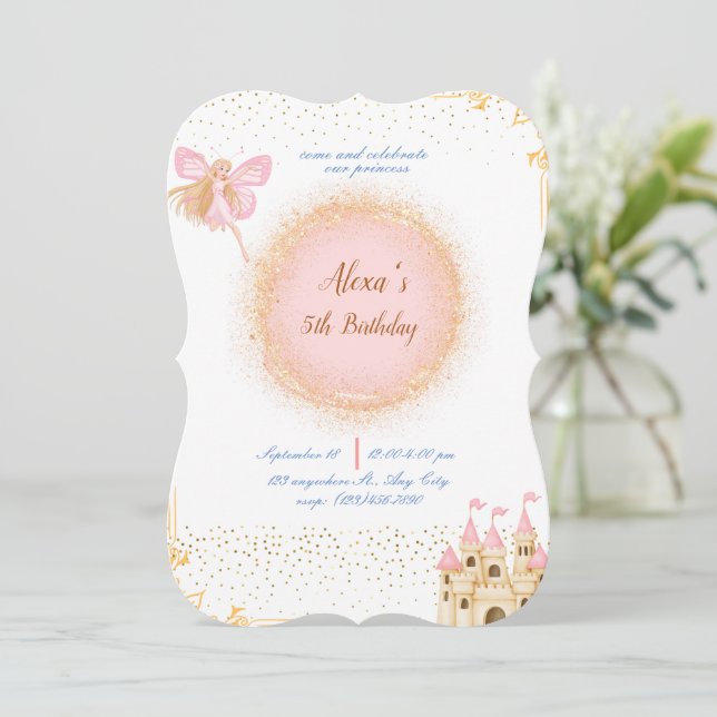 Princesa En Invitación De Cumpleaños A Bordo (Anverso de pie)