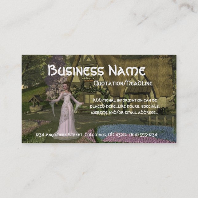 Princesa en las tarjetas de visita de la cabaña (Anverso)