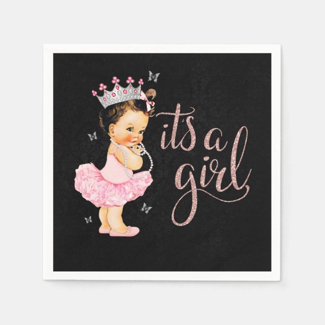 Princesa es una servilleta Baby Shower Chica (Anverso)