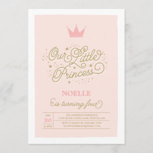 Princesa Fiesta cuarto cumpleaños  Invitación al c