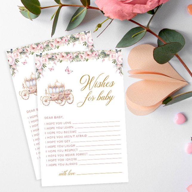 Princesa floral rosa de Rubor desea una tarjeta pa (Subido por el creador)