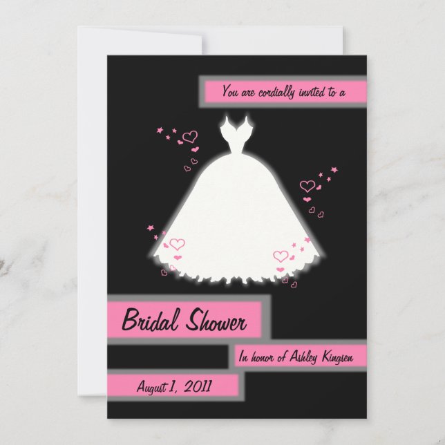 Princesa Guata y Corazón Ducha Bridal Invitación 3 (Anverso)
