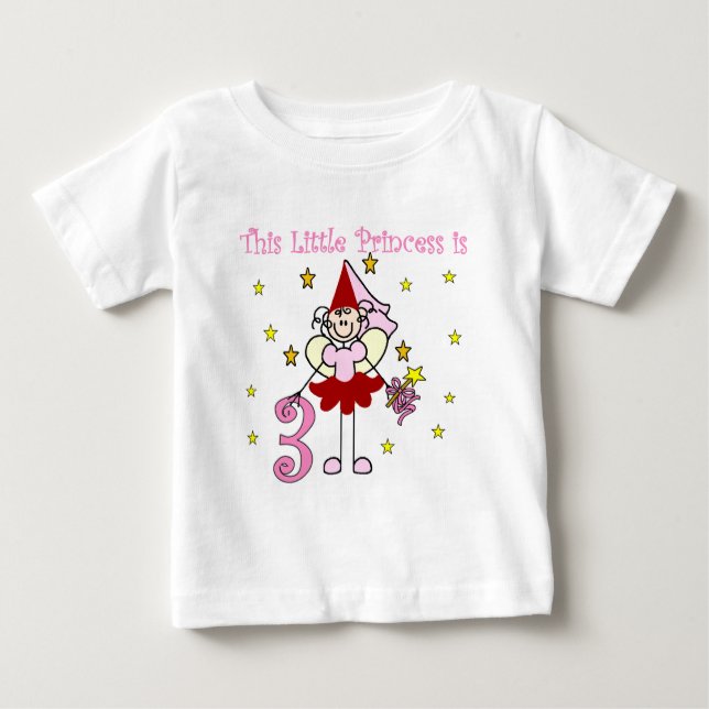 Princesa Hada Tercer Camisetas de Cumpleaños y Reg (Anverso)