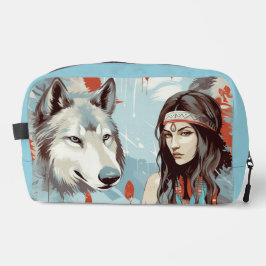 Princesa indígena-americana, bolsa de tocador Wolf