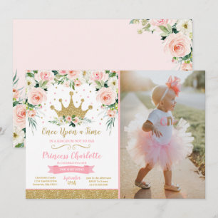 Princesa Invitación de cumpleaños Corona de prince