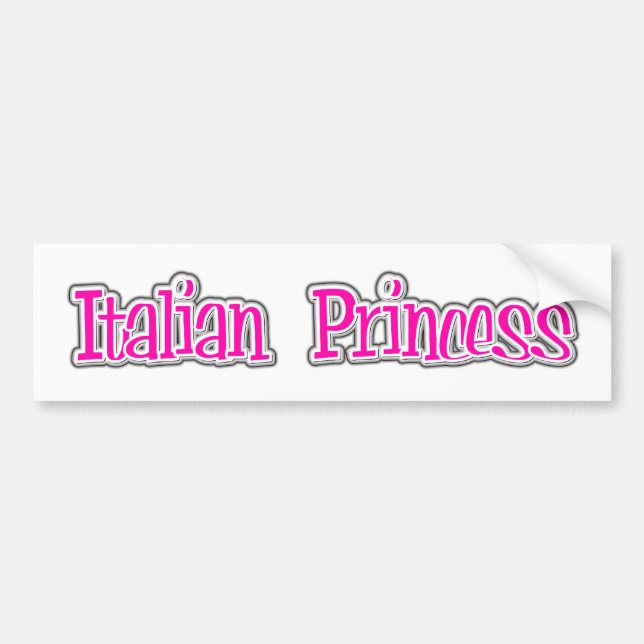 Princesa italiana pegatina para el parachoques (Frente)