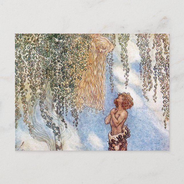 Princesa John Bauer en una postal de árbol (Anverso)