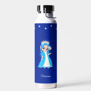 Princesa linda y estrellas en la botella de agua a