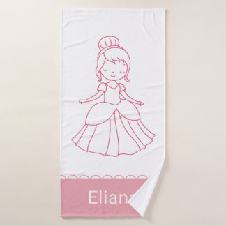 Princesa niña linda personalizada rosa blanco