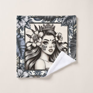 Princesa Polinesia Floral Tribal Azul