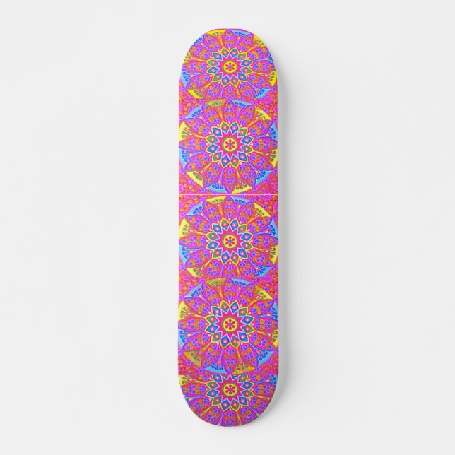 Princesa punky Pink Mandala Skateboard del patín (Anverso )