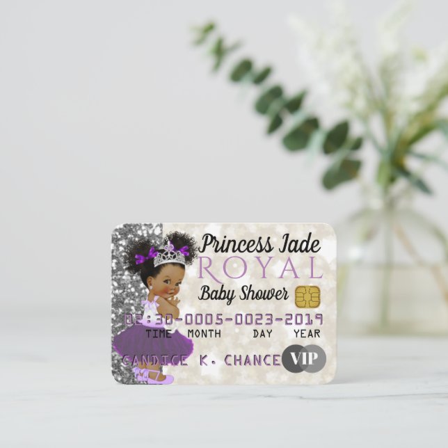 Princesa Púrpura Africana|Invitación a tarjeta de  (Anverso de pie)