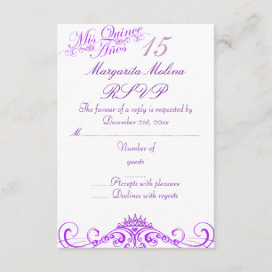 Princesa Púrpura Tiara Quinceanera RSVP