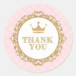 Princesa Real Gracias Pegatina Favor De Cumpleaños
