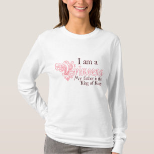 Princesa rey de la camiseta larga de la manga de