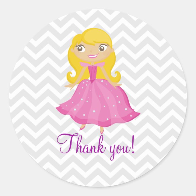 Princesa Rosa de cuento de hadas con Pegatinas de  (Anverso)