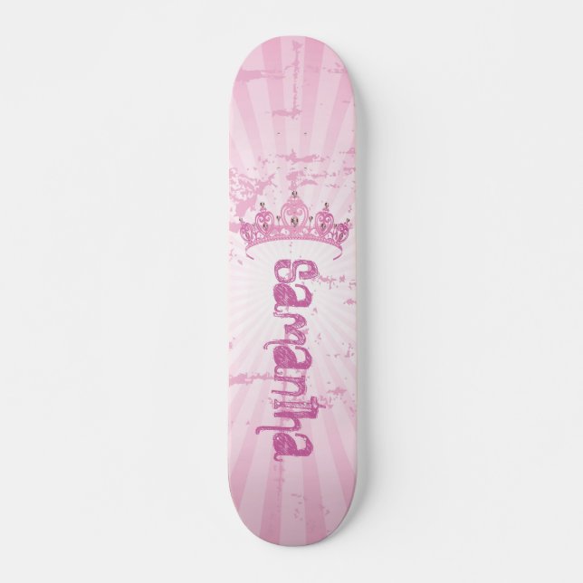 Princesa rosada Crown Tiara Comp Skateboard (Anverso )
